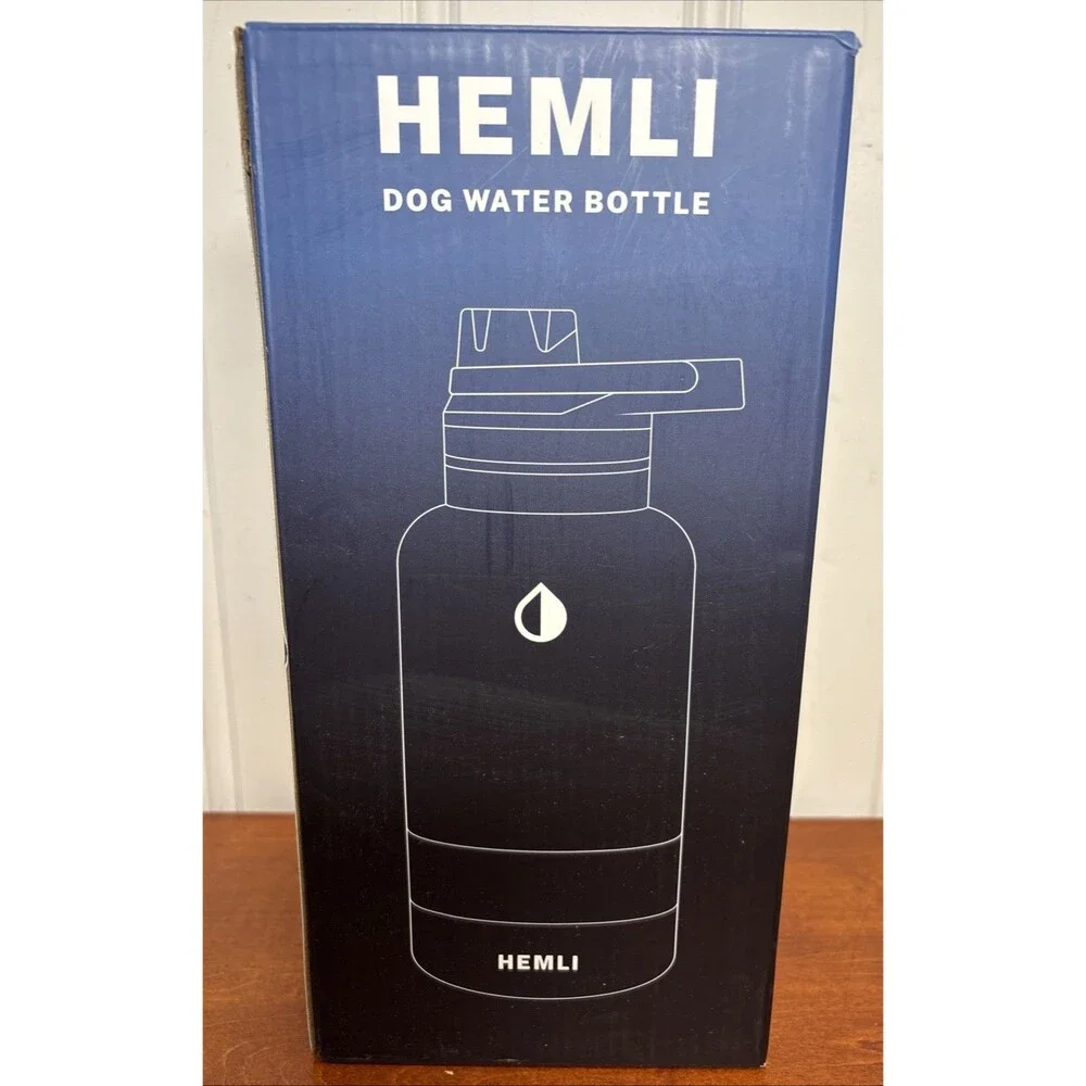 NEW HEMLI 32oz Dog Water Bottle Travel Kit Stainless Steel insulated Carry Case